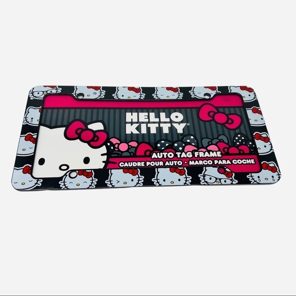 Hello Kitty License Plate Frame Pink Red Bows - Picture 5 of 5